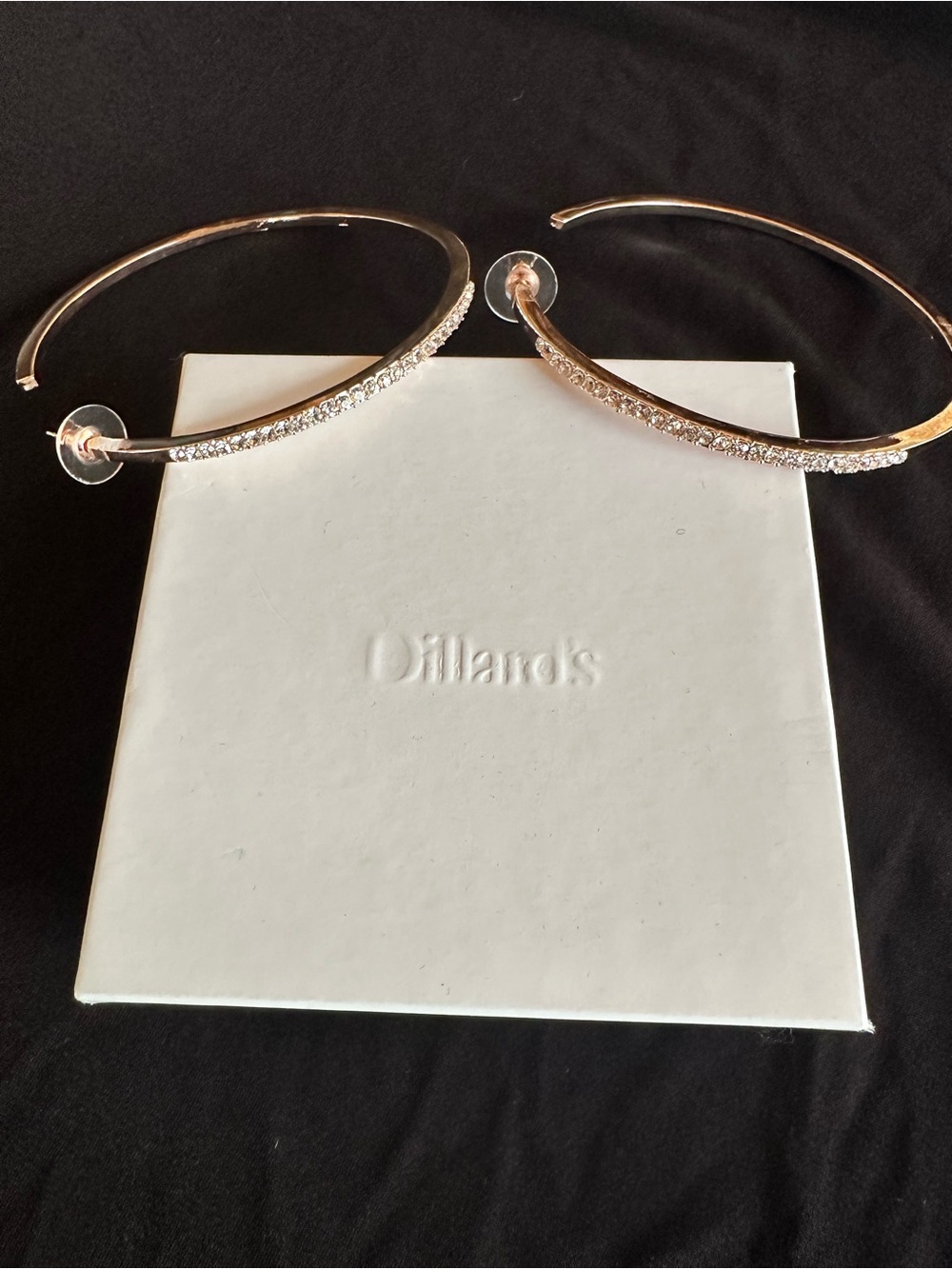 Rose Gold Crystal Hoop Earrings